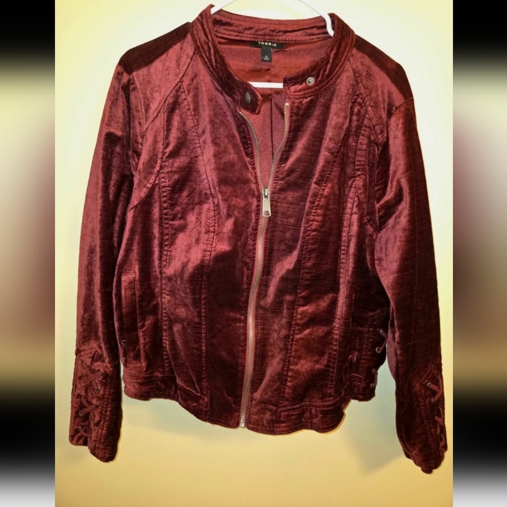 Torrid Velvet Moto Jacket